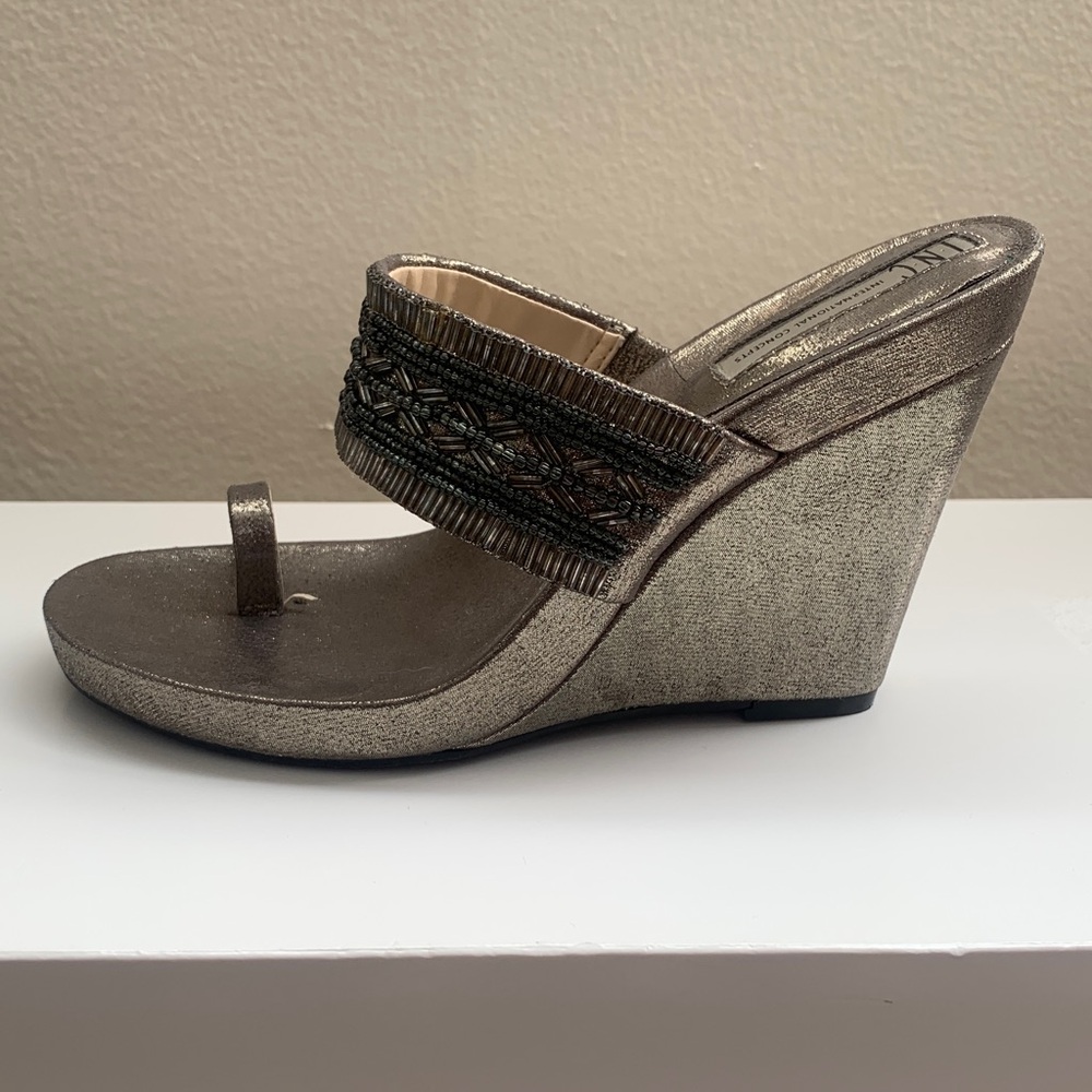 INC International Concepts Bronze Beaded Toe-Ring Slides